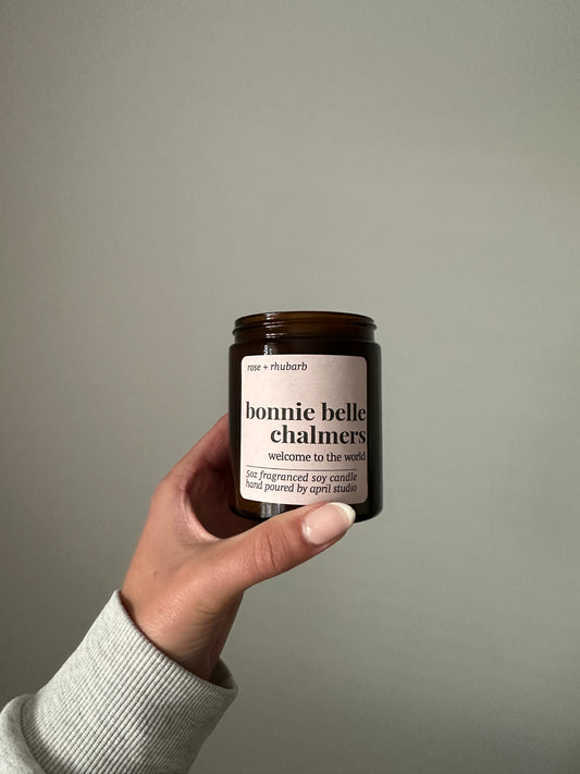 new arrival welcome to the world candle